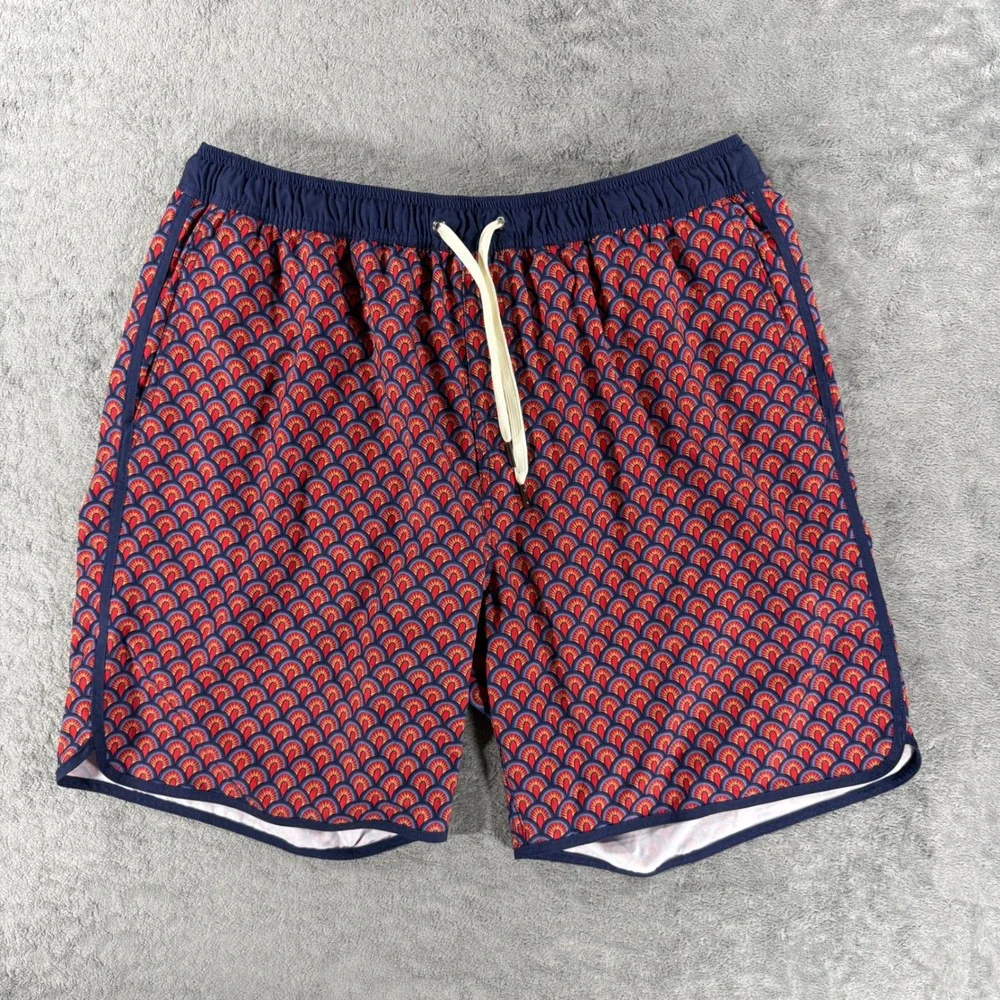Fair Harbor The Anchor Trunk Mens XXXL Red Excellent Art Deco Compression Lined